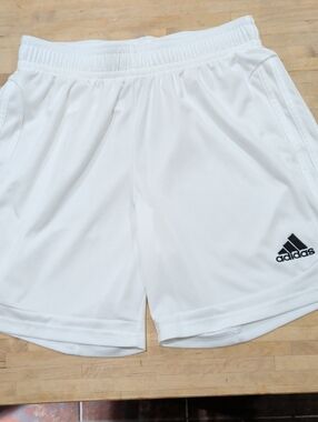 Adidas White 3 Stripe Shorts Size Large